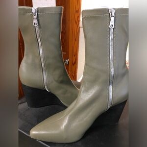 rag & bone Sage Green Wedge Boots